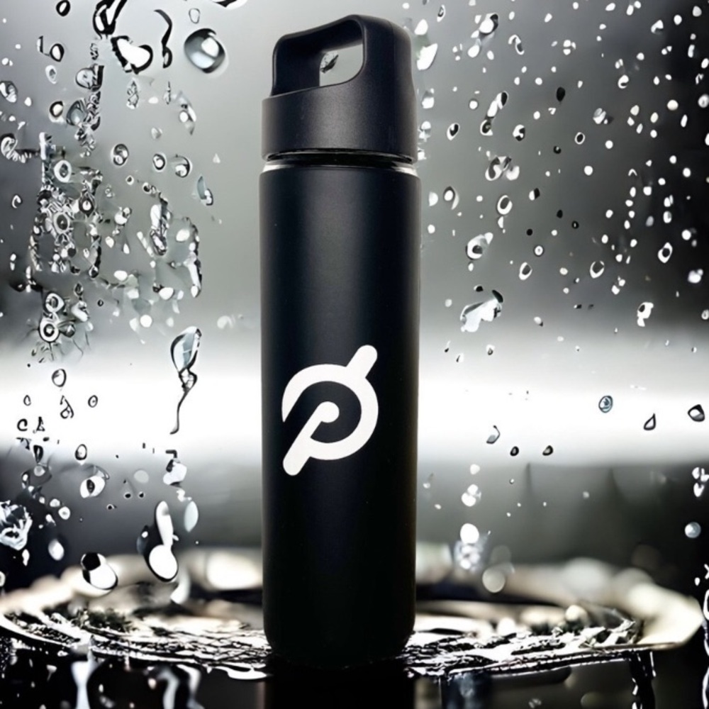 Peloton Black and White Glass Water Bottle with Screw Top Never Used